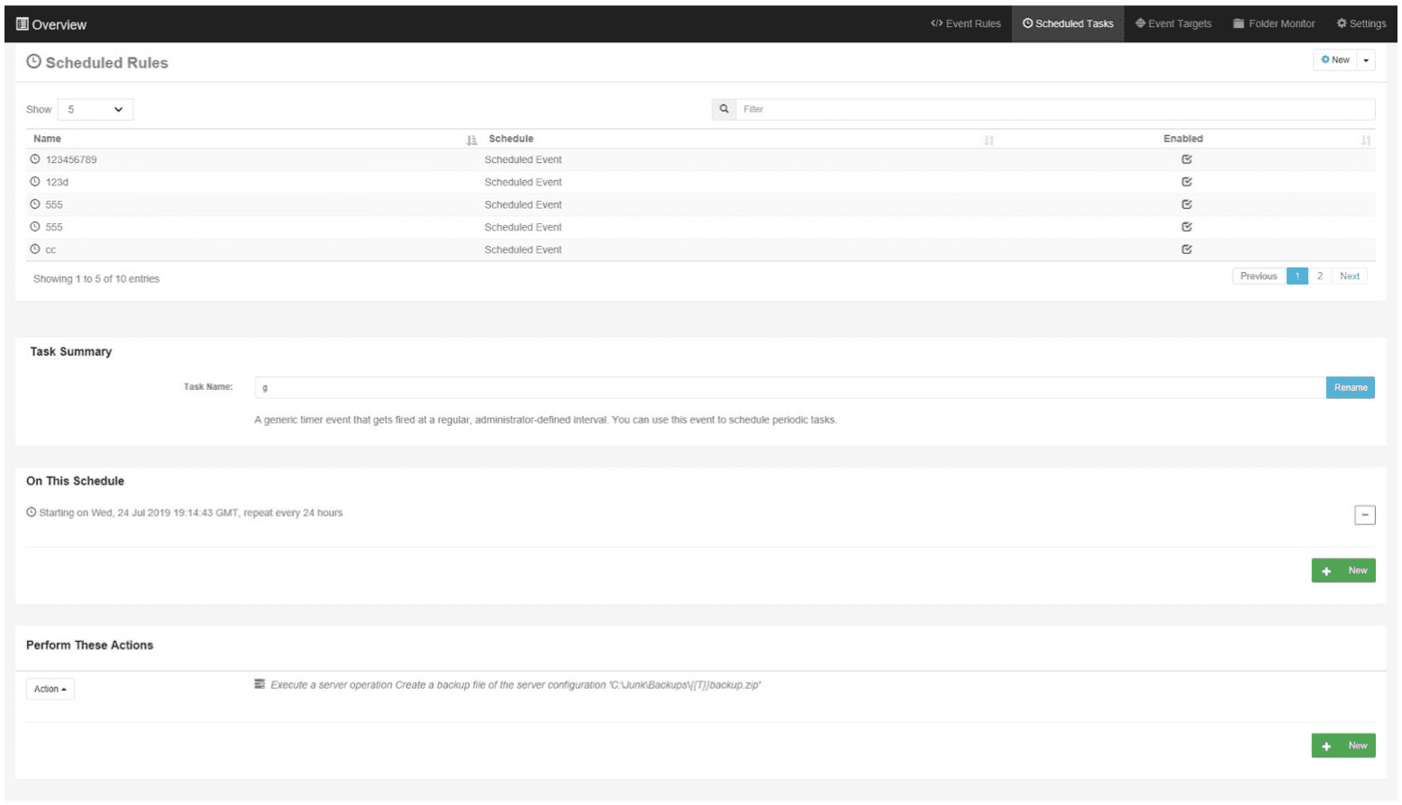 Scheduled Task In Event Manager