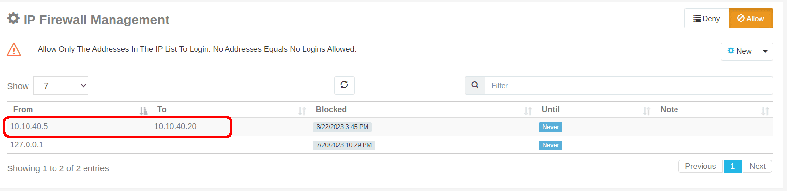 Wrong IP Address Range in prior to 13.1 